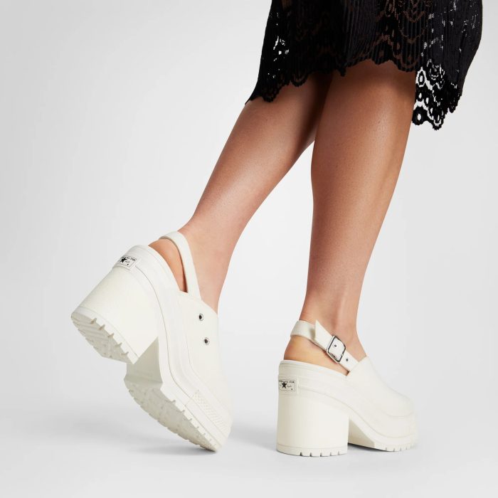 Converse Chuck 70 De Luxe Heel Unisex Krem Platform Sandalet - Görsel 3