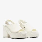 Converse Chuck 70 De Luxe Heel Unisex Krem Platform Sandalet - Görsel 4