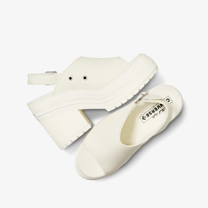 Converse Chuck 70 De Luxe Heel Unisex Krem Platform Sandalet - Görsel 7