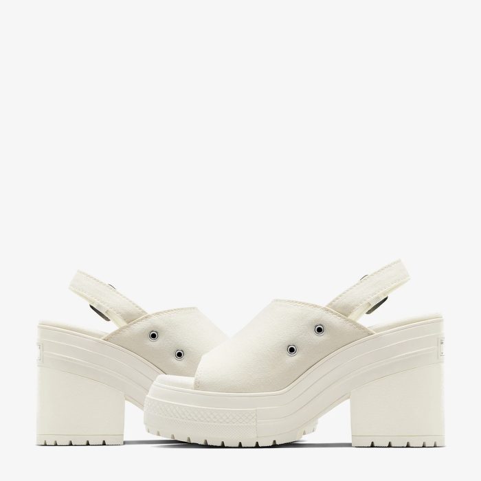 Converse Chuck 70 De Luxe Heel Unisex Krem Platform Sandalet - Görsel 8