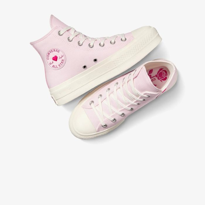 Converse Chuck Taylor All Star Lift Hearts Unisex Pembe Platform Sneaker - Görsel 7
