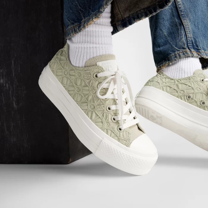 Converse Chuck Taylor All Star Lıft Kadın Yeşil Sneaker - Görsel 4