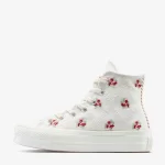 Converse Chuck Taylor All Star Lift Rose Cross Stitch Kadın Beyaz Platform Sneaker - Görsel 4