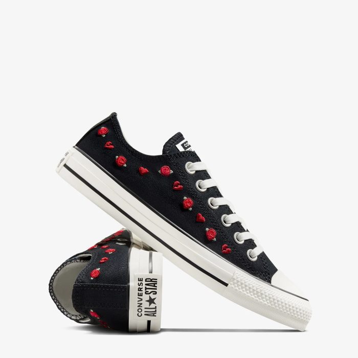 Converse Chuck Taylor All Star Valentine's Day Roses Kadın Siyah Sneaker - Görsel 4