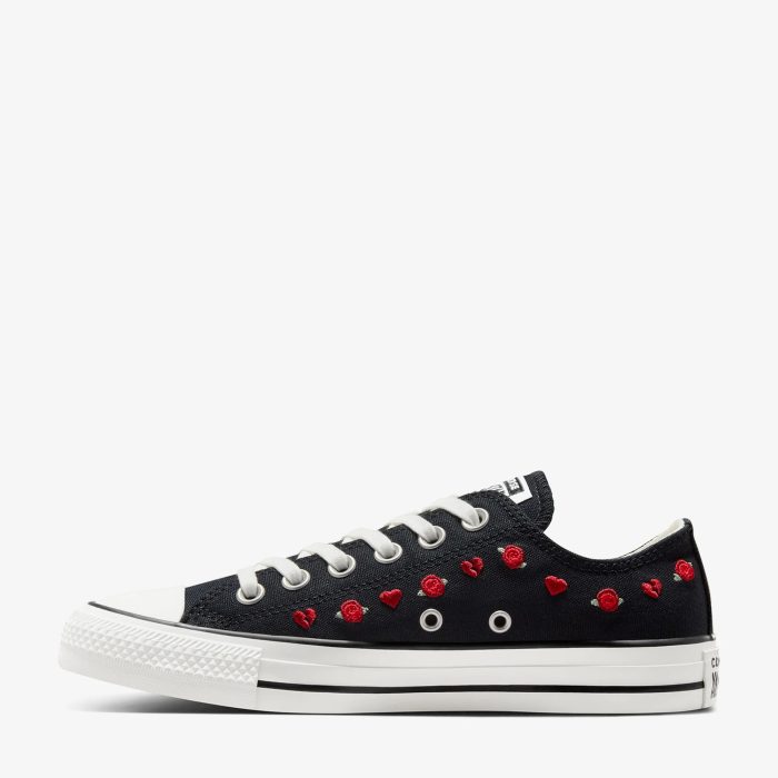 Converse Chuck Taylor All Star Valentine's Day Roses Kadın Siyah Sneaker - Görsel 7