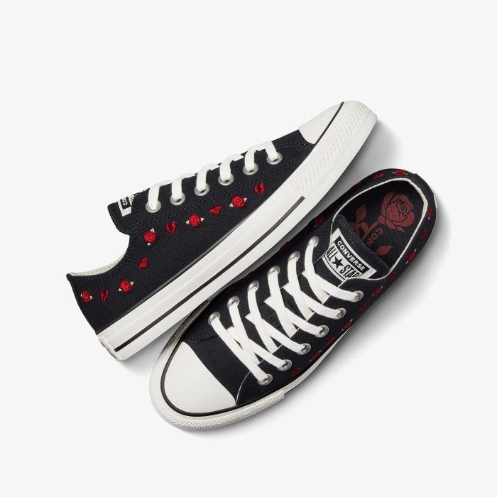 Converse Chuck Taylor All Star Valentine's Day Roses Kadın Siyah Sneaker - Görsel 8