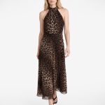 Koton Bej Desenli Elbise 6Sak80103Uw
