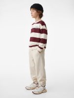 Koton Ekru Çizgili Sweatshirt 6Skb10290Tk
