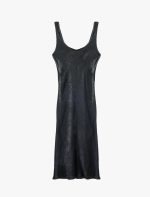 Koton Kadın Antrasit Kolsuz U Yaka Slim Fit Saten Midi Abiye Elbise 6Sak80115Uw - Görsel 3