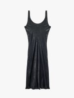 Koton Kadın Antrasit Kolsuz U Yaka Slim Fit Saten Midi Abiye Elbise 6Sak80115Uw - Görsel 4