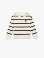Koton Kahverengi Çizgili Sweatshirt 6Skg10251Ak