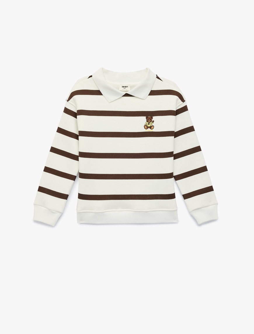 koton-kahverengi-cizgili-sweatshirt-6skg10251ak-13416.jpg Koton Kahverengi Çizgili Sweatshirt 6Skg10251Ak - Görsel 1