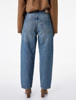 Koton Pamuklu Kemerli Dikiş Detaylı Rahat Kalıp Düz Paça Denim Pantolon - Ballon Jeans 6Sal40117Md - Görsel 3