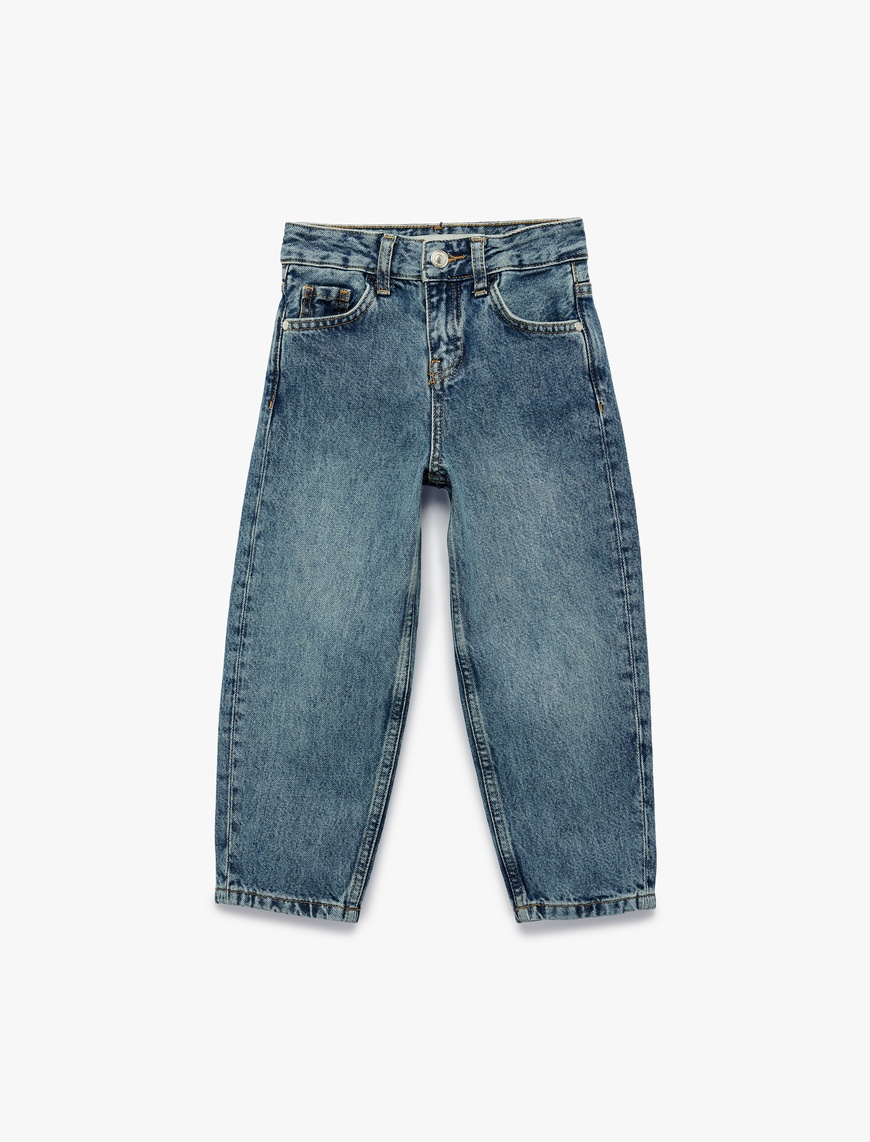 koton-orta-indigo-pantolon-6skb40049td-12916.jpg Koton Orta İndigo Pantolon 6Skb40049Td - Görsel 1