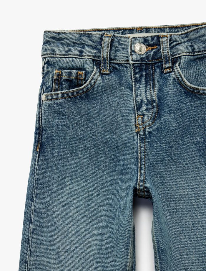 Koton Orta İndigo Pantolon 6Skb40049Td - Görsel 2