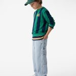 Koton Yeşil Çizgili Sweatshirt 6Skb10307Tk