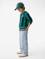 Koton Yeşil Çizgili Sweatshirt 6Skb10307Tk