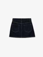 A Kesim Zincir Kemer Detaylı Mini Denim Etek - Görsel 5