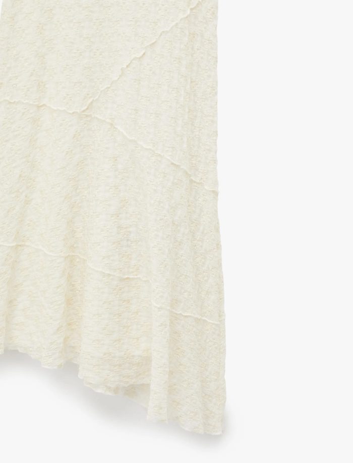 Asimetrik Slim Fit Dik Yaka Kolsuz Dantel Midi Elbise - Görsel 6
