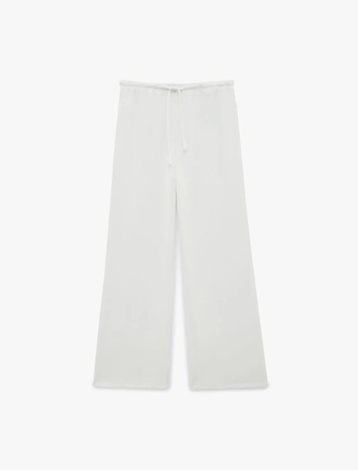 Beli Bağcıklı Bürümcük Geniş Paça Pantolon - Görsel 3