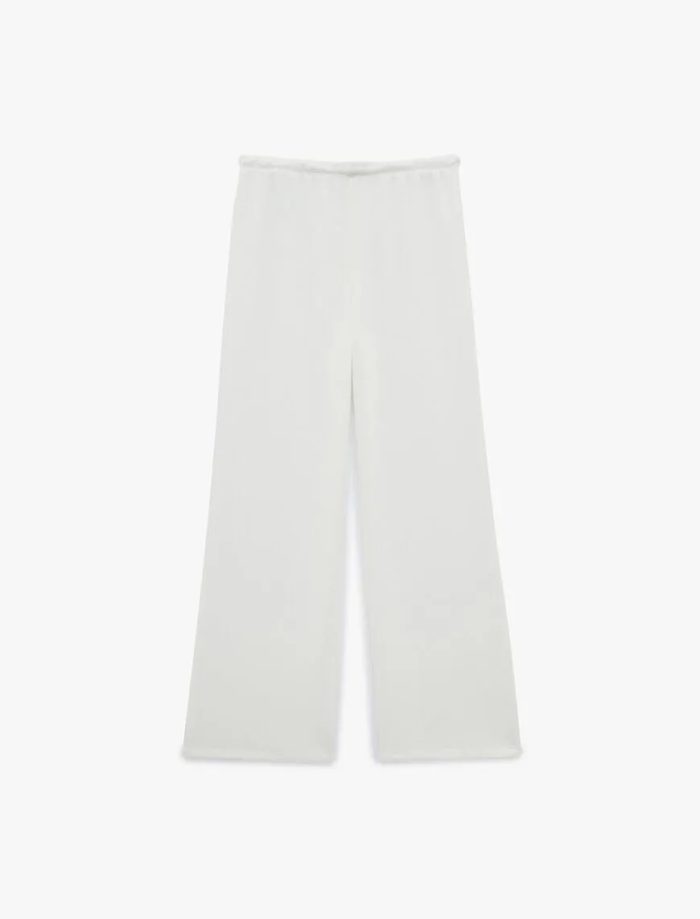 Beli Bağcıklı Bürümcük Geniş Paça Pantolon - Görsel 4