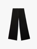 Bürümcük Kumaş Beli Bağcıklı Düz Geniş Paça Pantolon - Görsel 5