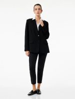 Cepli Yüksek Bel Slim Fit Cigarette Pantolon