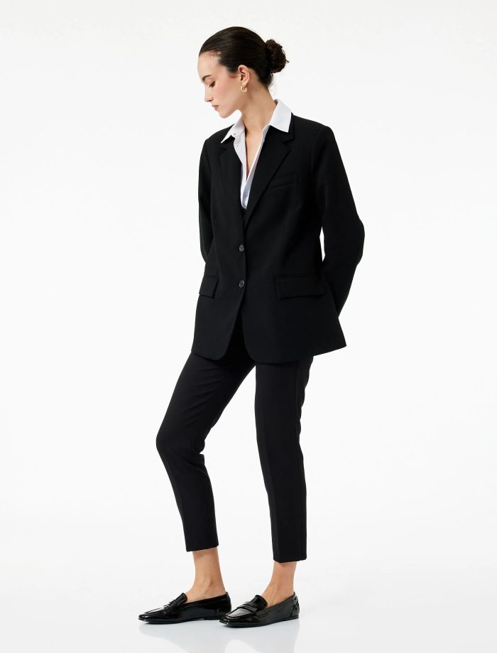 Cepli Yüksek Bel Slim Fit Cigarette Pantolon - Görsel 2