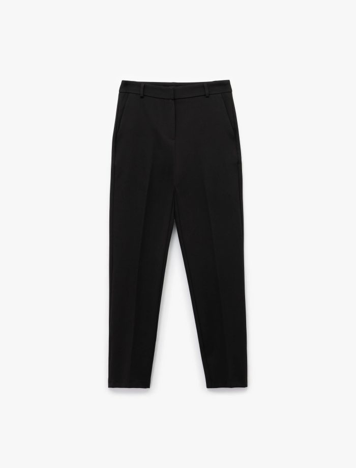 Cepli Yüksek Bel Slim Fit Cigarette Pantolon - Görsel 3