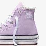 Chuck Taylor All Star EVA Lift Çocuk Çiçek Desenli Lila Sneaker - Görsel 7