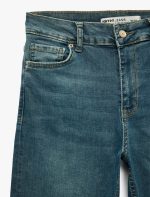 Düz Paça Kot Pantolon Düğmeli - Straight Jeans - Görsel 3
