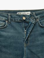Düz Paça Kot Pantolon Düğmeli - Straight Jeans - Görsel 4