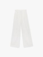 Keten Karışımlı Straight Fit Uzun Düz Geniş Paça Pantolon - Görsel 5