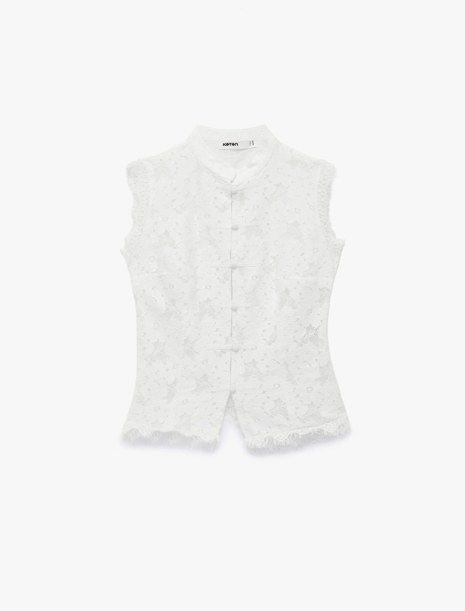 kolsuz-floral-dokulu-dik-qipao-yaka-gupur-dantel-bluz-18226.jpg Kolsuz Floral Dokulu Dik Qipao Yaka Güpür Dantel Bluz - Görsel 1