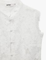 Kolsuz Floral Dokulu Dik Qipao Yaka Güpür Dantel Bluz - Görsel 3