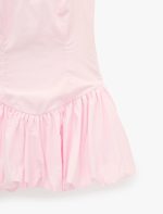 Kolsuz Slim Fit Fiyonk Detaylı Halter Yaka Mini Balon Elbise - Görsel 5