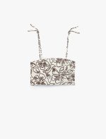 Koton X Melis Ağazat - Keten Karışımlı Floral Nakış Detaylı Bağlamalı İp Askılı Crop Büstiyer - Görsel 3