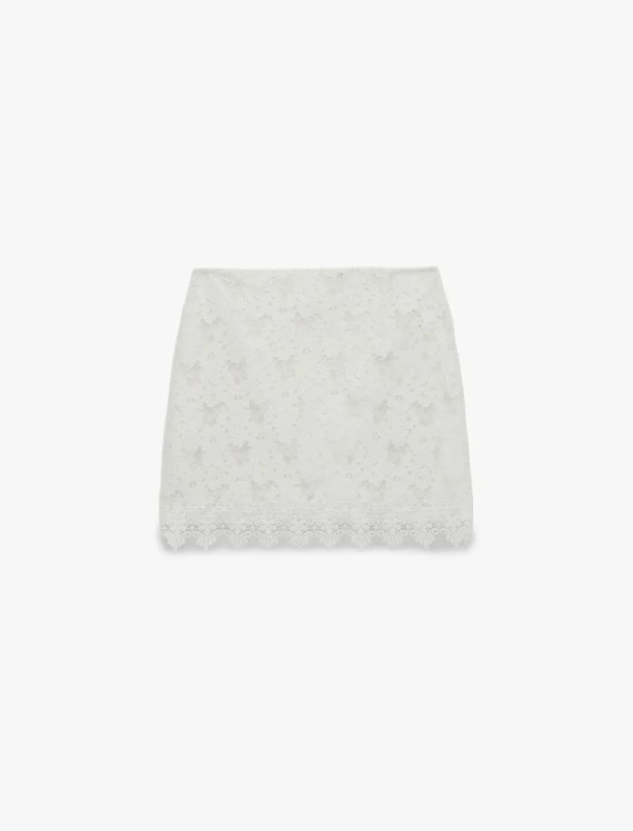 Koton X Melis Ağazat - Slim Fit Mikro Mini Dantel Etek - Görsel 3