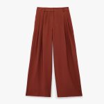 Koton X Melis Ağazat - Viskon Kumaş Cepli Çift Pile Detaylı Düz Geniş Paça Baggy Pantolon