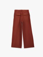Koton X Melis Ağazat - Viskon Kumaş Cepli Çift Pile Detaylı Düz Geniş Paça Baggy Pantolon - Görsel 2