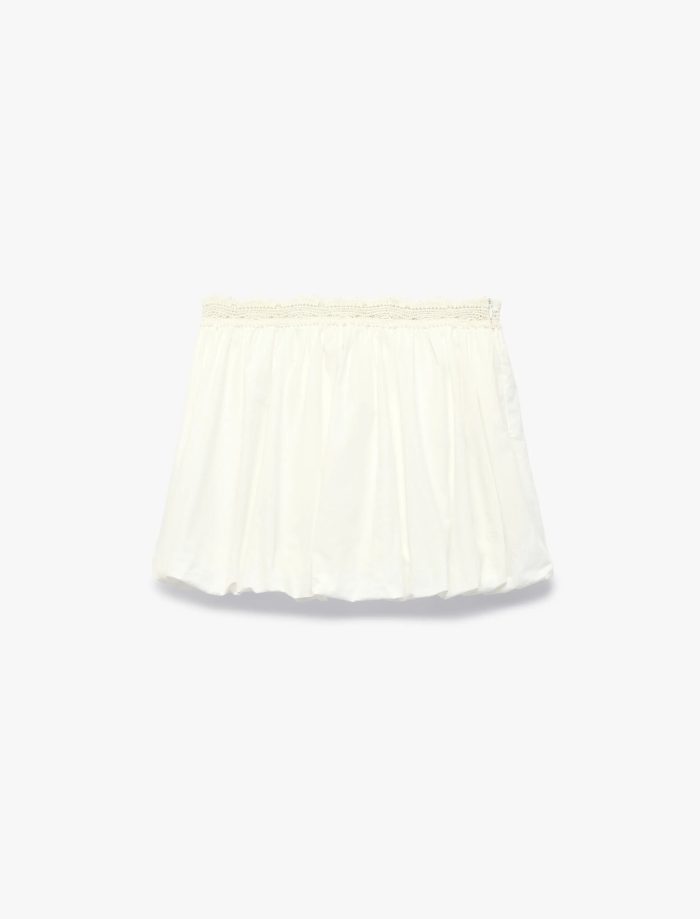 Koton X Sibil Çetinkaya - Dantel Detaylı Poplin Mini Balon Etek - Görsel 3