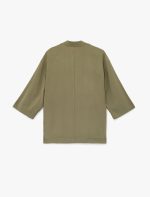 Kupro Viskon Kumaş Cepli 3/4 Kol Oversize Kimono - Görsel 4