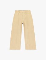 Normal Bel Cep Detaylı Nervürlü Kısa Geniş Paça Pantolon - Culotte Jeans - Görsel 10