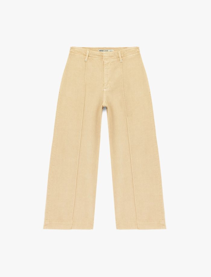 Normal Bel Cep Detaylı Nervürlü Kısa Geniş Paça Pantolon - Culotte Jeans - Görsel 10