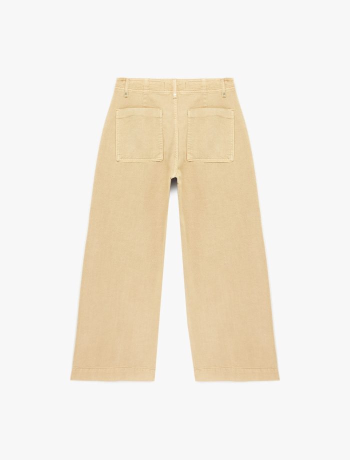 Normal Bel Cep Detaylı Nervürlü Kısa Geniş Paça Pantolon - Culotte Jeans - Görsel 12
