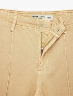 Normal Bel Cep Detaylı Nervürlü Kısa Geniş Paça Pantolon - Culotte Jeans - Görsel 16
