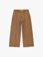 Normal Bel Cep Detaylı Nervürlü Kısa Geniş Paça Pantolon - Culotte Jeans - Görsel 9