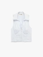 Pamuklu Fermuarlı Kolsuz Klasik Yaka Çizgili Crop Korse Bluz - Görsel 3