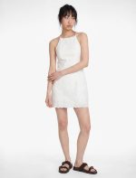 Pamuklu Halter Yaka Nakışlı Bodycon Mini Fisto Elbise - Görsel 2