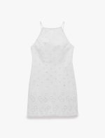 Pamuklu Halter Yaka Nakışlı Bodycon Mini Fisto Elbise - Görsel 3